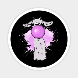 Funny Llama - Blowing Bubble Gum Magnet